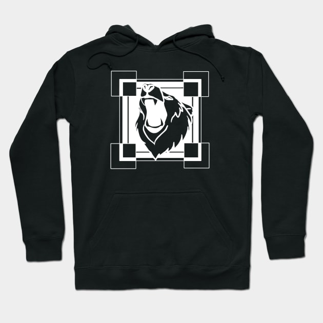 Roaring Bear - Original Logo Banner Sigil - Light Design for Dark Shirts Hoodie by Indi Martin